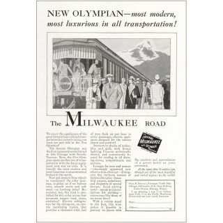1927 Milwaukee Road: Olympian Most Modern Vintage Print Ad