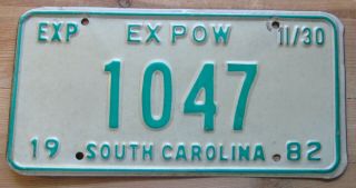 South Carolina 1982 Military Ex Pow License Plate Quality 1047
