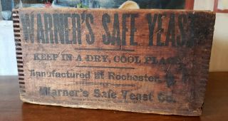 Rare Warners Safe Cure Yeast Box Bottle Advertising Wooden