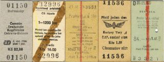 Railway Tickets Czechoslovakia Csd Various Well Edmondson Issues 1