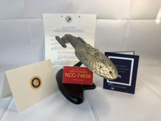 Star Trek U.  S.  S Voyager Ncc - 74656 Franklin Pewter Gold Papers