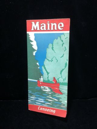 1929 Maine State Travel Tourism Canoeing Camping Brochure Pamphlet Vintage