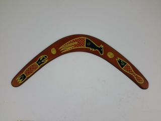 Kangaroo Boomerang - Authentic Australian Boomerang With Aboriginal Design