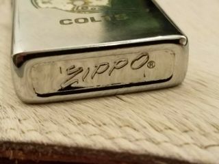 Vintage Zippo Lighter Colts Slim Chrome 4