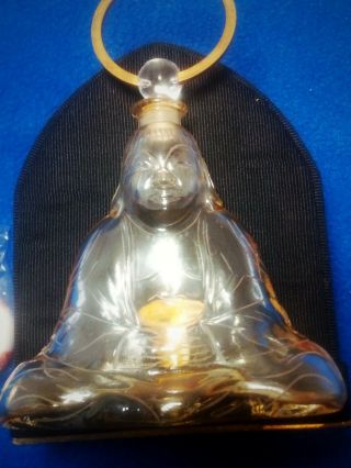 Rare 1920 Baccarat Perfume Bottle Crystal Buddha Subtilite By Houbigant w/ case 2
