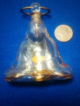 Rare 1920 Baccarat Perfume Bottle Crystal Buddha Subtilite By Houbigant w/ case 3