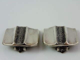 Signed Early Vintage C.  1959 CHARLES LOLOMA EARRINGS Tufa Cast STERLING SILVER 10