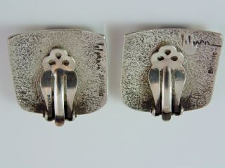 Signed Early Vintage C.  1959 CHARLES LOLOMA EARRINGS Tufa Cast STERLING SILVER 2