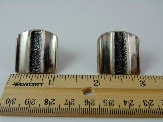 Signed Early Vintage C.  1959 CHARLES LOLOMA EARRINGS Tufa Cast STERLING SILVER 9