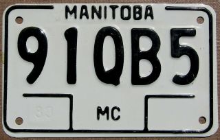 1983 Manitoba Motorcycle License Plate 91qb5