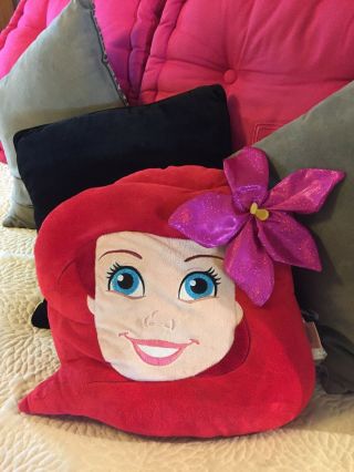 Disney Parks Princess Ariel Little Mermaid Face Plush Pillow/retired