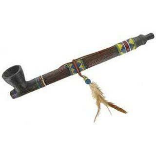 Native American Peace Pipe Decornew By: Cc