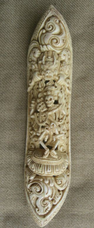 Antique Master Qality Handmade Yak Bone Shmashana Adhipati Chitipati Rupa,  Nepal