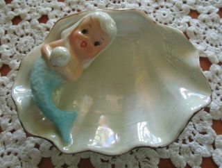 Vintage Ceramic Mermaid Pin Or Soap Dish Bathroom Decor Made By Shafford Japan