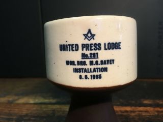 BRT 1985 Freemasons United Press Lodge No.  281 Installation Ceremony Goblet 2