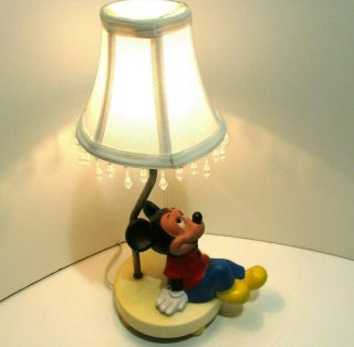 Vintage Mickey Mouse Lamp With Shade And Night Light
