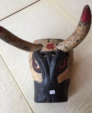 Antique Ethnographic Guatemalan Mexican Mayan Folk Art Dance Festival Mask