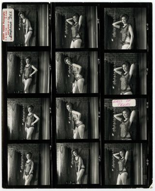 Bunny Yeager 1960s Photograph Girls Of Texas Series Barbara Dee Contact Sheet Nr