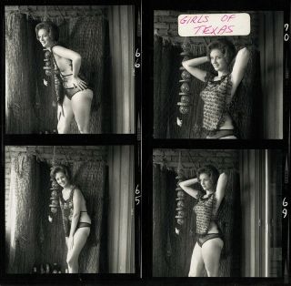 Bunny Yeager 1960s Photograph Girls Of Texas Series Barbara Dee Contact Sheet NR 4