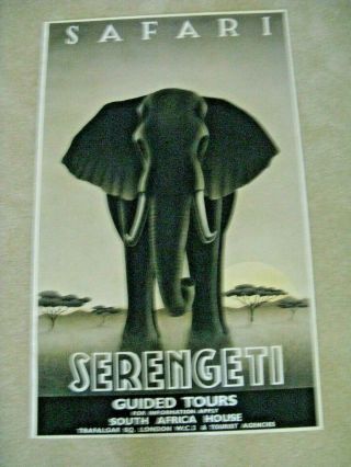 South Africia Travel Poster " Safari  Serengeti " Full Size A 2014 Steve Forney