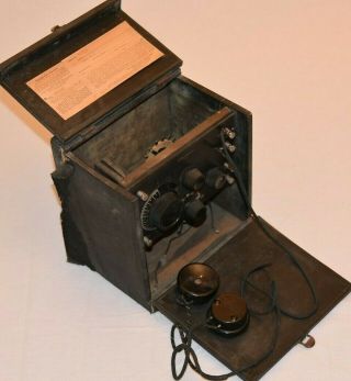Crosley Model 50 Vintage Antique 1925 Tube Radio Receiver With Trimm Earset