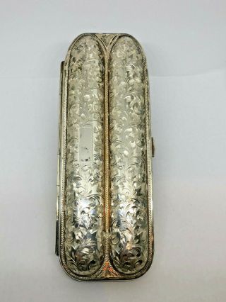Old English Silver.  950 Cigar Case Circa 1920 
