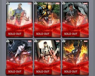 Topps Marvel Collect X - Force 1st Print 12 Card Set Digital Award Ready Deadpool