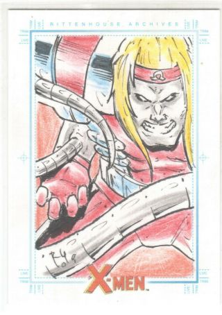 2009 X - Men Archives Sketchafex Hand - Drawn Sketch Card By Rodjer Goulart