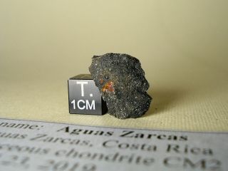 Meteorite Aguas Zarcas,  Rare Cm2,  Crusted Fragment 1,  33 G,  Fall 2019 Costa Rica