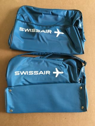 Vintage Swissair Travel Carry On Bag Tote Swiss Air Airline 2 Total