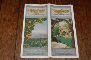 C.  1915 Pacific Electric Railway Orange Empire Trolley Brochure Los Angeles Ca.