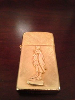 Vintage 14k Gold Plated Florengold Lighter W/woodpecker Logo In Orginal Box