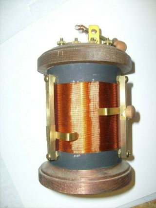Antique Crystal Radio Detector Stand Vintage Round,  Unknown Maker