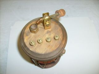 Antique Crystal Radio Detector Stand Vintage Round,  Unknown Maker 4