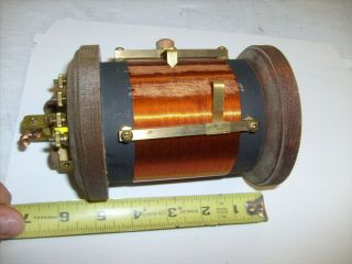 Antique Crystal Radio Detector Stand Vintage Round,  Unknown Maker 6