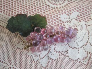 4Vintage Lucite Clear Grape Cluster Stems Faceted Retro Mid Modern Faux Acrylic 5