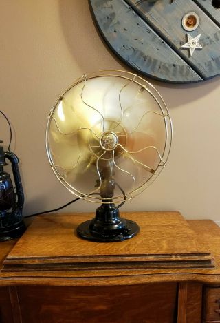 Antique Emerson Brass 6 Blade Cage 3 Speed Electric Fan Type 21666 2