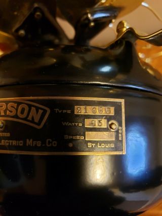 Antique Emerson Brass 6 Blade Cage 3 Speed Electric Fan Type 21666 9