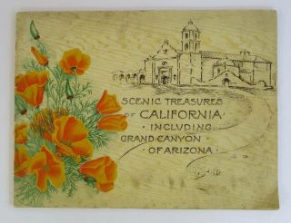 1908 Scenic Treasures Of California & Grand Canyon Arizona Photo Souvenir Book