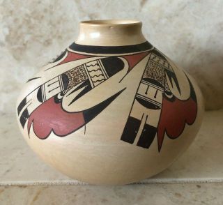 Native American Vintage Hopi Pottery Bowl Vase,  By Fawn Garcia Navasie
