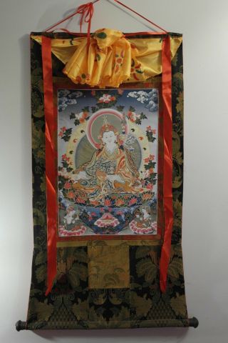 Padmasambhava,  Guru Rinpoche Thangka,  Thanka,  Silk Brocade