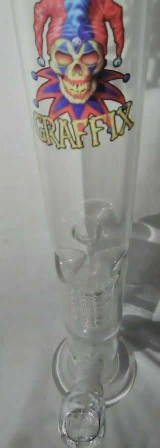 Vintage Graffix Glass Bong Water Pipe Old Stock Before They Closed 17 Inch