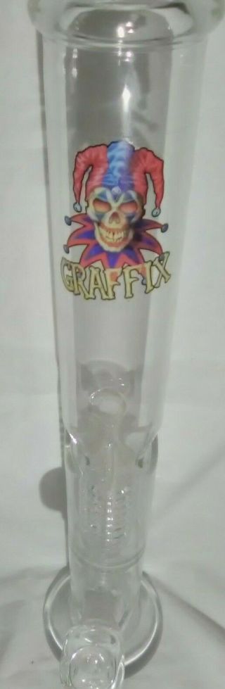 Vintage Graffix Glass Bong Water Pipe Old Stock before they closed 17 inch 3
