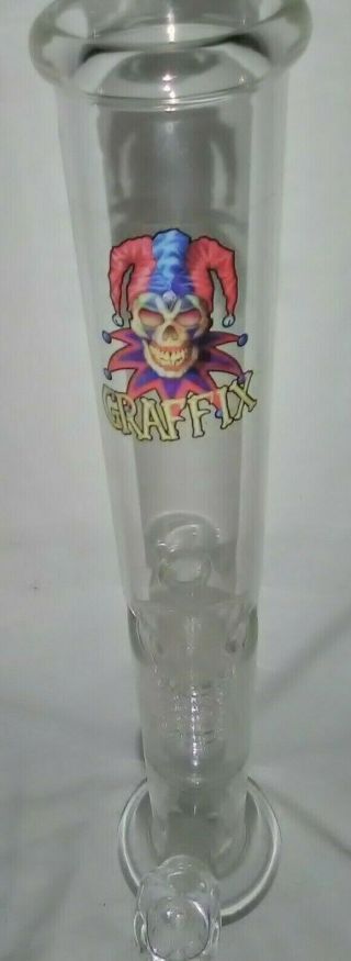 Vintage Graffix Glass Bong Water Pipe Old Stock before they closed 17 inch 4