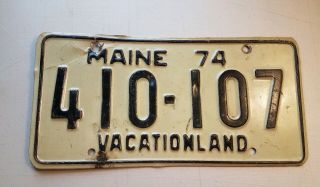 Vintage Maine Vacation Land 1974 License Plate