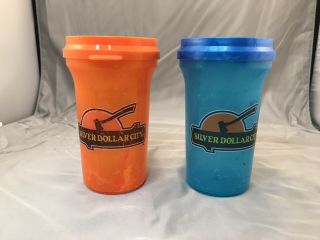 2 Silver Dollar City 12 Oz Blue Orange Kidsfest Mug Cup Grandfather.  99 Refills