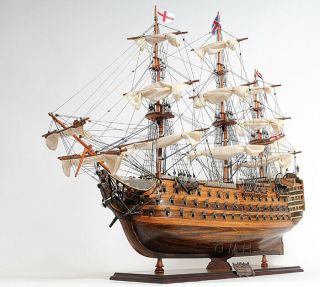 Hms Victory Tall Ship 30 " Wooden Boat Model Sailboat Fully Assembled