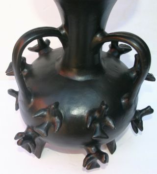 VNTG Oaxaca Black Clay Barro Negro Pottery Vase MX 2