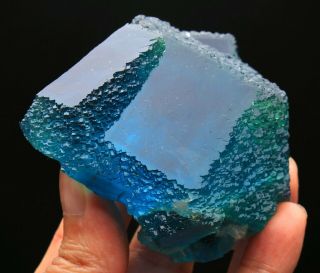366g Rare Beauty Ladder - Like Blue - Green Fluorite Crystal Mineral Specimen/china