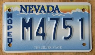 Nevada Motorcycle / Moped License Plate 2015 M4751